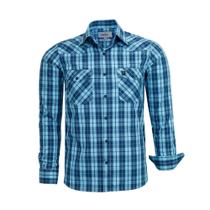 Camisa Social Amil Masculina Xadrez Manga Longa Comfort Com Bolso 1885