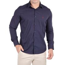 Camisa Social Azul Quadriculada