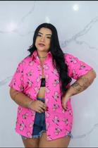 Camisa Social Botão Divertida Unissex Cão Coragem Camisa Social Botão Divertida Unissex Cão Coragem