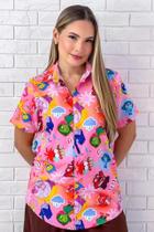 Camisa Social Botão Divertida Unissex Divertida Mente Camisa Social Botão Divertida Unissex Divertida Mente