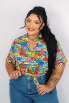 Camisa Social Botão Divertida Unissex Favela Camisa Social Botão Divertida Unissex Favela