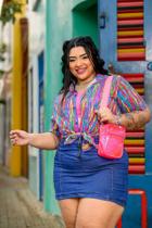 Camisa Social Botão Divertida Unissex Fitinhas