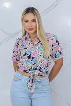 Camisa Social Botão Divertida Unissex Margarida e Minnie