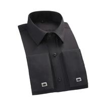 Camisa Social Branca Clássica Masculina Com Colarinho Borboleta E Gravata Preta Para Terno,