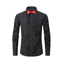 Camisa Social Branca Clássica Masculina Com Colarinho Borboleta E Gravata Preta Para Terno, Camisa Social Branca Clássica Masculina Com Colarinho Borboleta E Gravata Preta Para Terno,