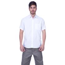 Camisa Social Branca M/C Masculina Tricoline Eclética