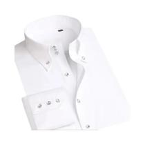 Camisa Social Branca Slim Fit Com Botões E Colarinho, Manga Longa Para Homens, Moda Formal E Casual
