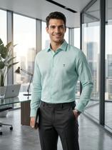 Camisa Social de Linho Slim Fit Premium Arrow _Verde Menta Camisa Social de Linho Slim Fit Premium Arrow _Verde Menta