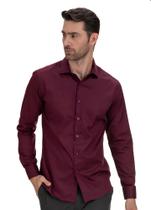 Camisa Social Executive Fio 60 Cetim Slim Fit Arrow - Vinho Camisa Social Executive Fio 60 Cetim Slim Fit Arrow - Vinho