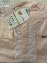 Camisa Social Feminina 03 Anos Rosa Bebê Aconchego
