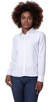Camisa Social Feminina Branca Manga Longa Elegance