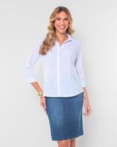 Camisa Social feminina de manga 3/4 de botões básica não amassa elegante uniforme