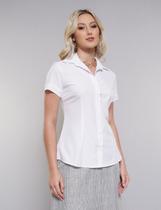 Camisa Social feminina de manga curta de botões básica casual elegante uniformes Camisa Social feminina de manga curta de botões básica casual elegante uniformes