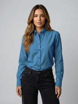 Camisa Social Feminina Índigo Jeans Premium Estampa Tipo Linho Manga Longa com Modelagem Reta Estruturada Tamanho:P Camisa Social Feminina Índigo Jeans Premium Estampa Tipo Linho Manga Longa com Modelagem Reta Estruturada Tamanho:P