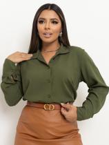 Camisa Social Feminina Manga Longa Comprida