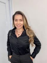 Camisa social feminina manga longa slim básica preta Camisa social feminina manga longa slim básica preta