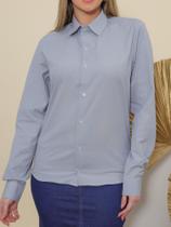 Camisa Social Feminina Manga Longa Slim Cinza Camisa Social Feminina Manga Longa Slim Cinza
