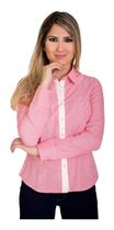 Camisa Social Feminina Manga Longa Slim Listradinha G