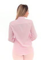 Camisa Social Feminina Manga Longa Slim Rosa com Strass Camisa Social Feminina Manga Longa Slim Rosa com Strass