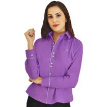 Camisa Social Feminina Manga Longa Slim Roxinha P Camisa Social Feminina Manga Longa Slim Roxinha P