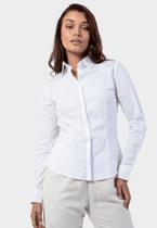Camisa social feminina manga longa work balma white branca - Zux