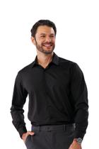Camisa Social Fibra De Bambu Timeless Slim Arrow - Preto