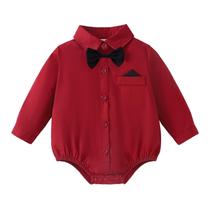 Camisa social formal para bebês e meninos Romper SOBOWO 0-24M Camisa social formal para bebês e meninos Romper SOBOWO 0-24M