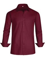 Camisa social GIANEN Burgundy Wine Red Maroon tamanho XXL para homens