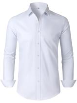 Camisa social GIANEN de manga comprida Slim Fit branca de algodão/poliéster Camisa social GIANEN de manga comprida Slim Fit branca de algodão/poliéster
