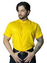 Camisa Social Gola Padre Manga Curta Slim Fit Praia