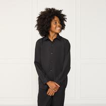 Camisa Social Infantil Botão Manga Longa Preta Festa Pajem