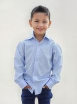 Camisa Social Infantil E Juvenil Manga Longa Lisa