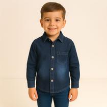 Camisa Social Infantil Jeans Camisa Manga Longa Menino Blusa Jeans Masculina Camisa Social Infantil Jeans Camisa Manga Longa Menino Blusa Jeans Masculina