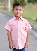 Camisa social infantil manga curta para meninos do 1 ao 16