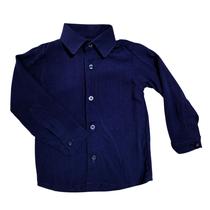 Camisa social infantil manga longa azul marinho em viscose Camisa social infantil manga longa azul marinho em viscose