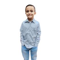 Camisa Social Infantil Manga Longa Lisa Coloridas Meninos