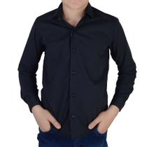 Camisa Social Infantil Masculina Ogochi Essencial Slim Preta