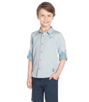 Camisa social infantil masculina Trick Nick Kids, azul - 6 anos.