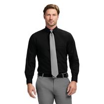 Camisa social IZOD Regular Fit, manga comprida, sem rugas, preta Camisa social IZOD Regular Fit, manga comprida, sem rugas, preta