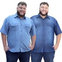 Camisa Social Jeans Masculina Kit 2 Peças P Ao G4 .