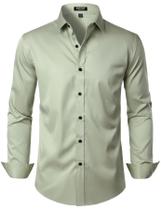 Camisa social JEMITOP Wrinkle Free Stretch Slim Fit verde menta