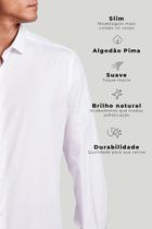 Camisa Social Lisa Algodão Pima Slim Fit - Branco
