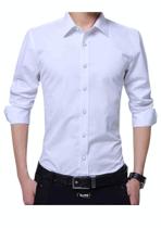 Camisa Social Lisa Manga Longa Slim Diversas Cores e Tamanhos