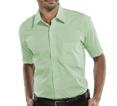 Camisa Social Manga Curta 100% Microfibra Masculina Verde Claro