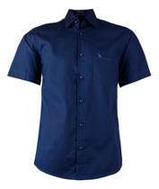 Camisa Social Manga Curta Amil Bolso Liso 100% Algodão 1686