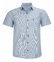Camisa Social Manga Curta Comfort Com Bolso Passa Fácil 1848