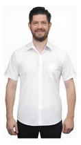 Camisa Social Manga Curta Masculina Com Bolso Básica P Ao G4