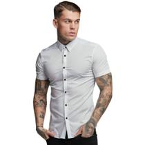 Camisa Social Manga curta Masculina Slim Fit