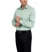 Camisa Social Manga Longa 100% Microfibra Masculina Verde Claro Clara