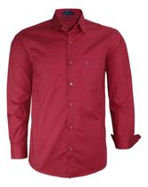 Camisa Social Manga Longa Amil Clássica Com Bolso Algodão 1719